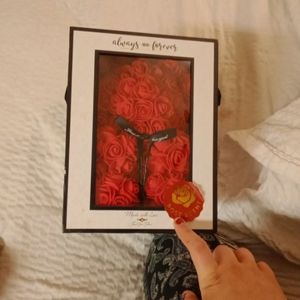 Red rose teddy bear- forever and always